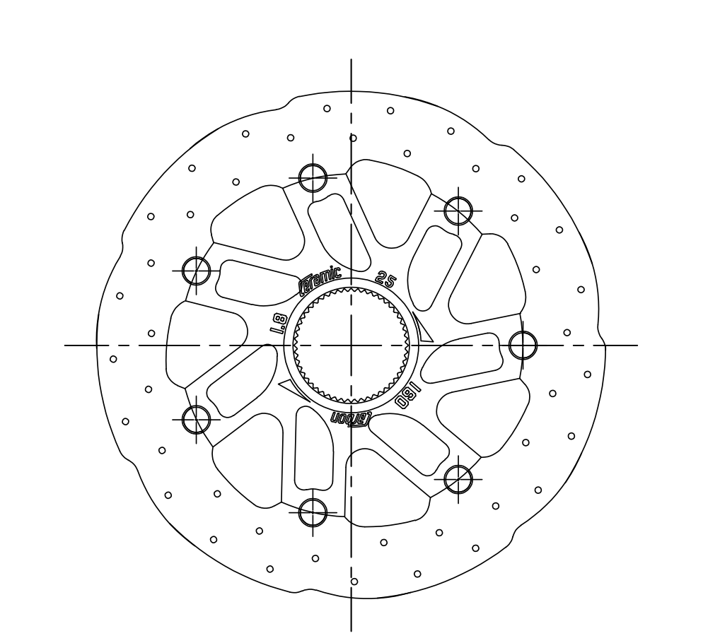 Concept sketch of Carbonova downhill carbon-ceramic brake rotor currently under development